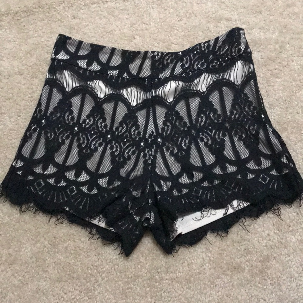 Black Lace Shorts